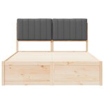 vidaXL Cadre de lit avec tête de lit rembourrée Gris foncé