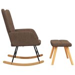 vidaXL Chaise à bascule avec tabouret Marron Tissu
