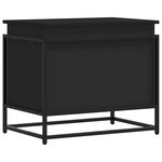 vidaXL Boîte de rangement avec couvercle noir bois d'ingénierie