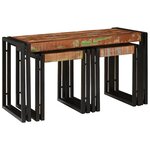vidaXL Table Gigogne 3 Pièces Marron et noir bois de récupération massif
