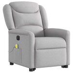 vidaXL Fauteuil inclinable de massage électrique gris nuage tissu