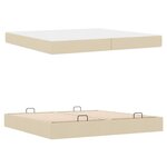 vidaXL Cadre de lit avec stockage Crème 200 x 200 cm tissu