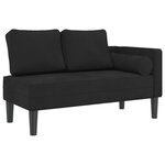 vidaXL Chaise longue avec coussins noir velours
