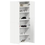 vidaXL Cabinet à chaussures Blanc 80 x 35.5 x 180 cm Bois d'ingénierie