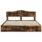 vidaXL Cadre de lit Chêne fumé 200 x 200 cm Bois d'ingénierie