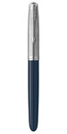Parker 51 stylo plume  corps résine bleu nuit + capuchon inox poli  plume moyenne  coffret cadeau