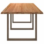 vidaXL Table à manger marron clair bois de chêne massif rectangulaire