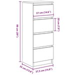 vidaXL Buffet sonoma gris 37 5x35x99 cm bois d'ingénierie