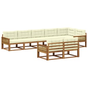 vidaXL Ensemble de canapés d'extérieur 8 pc Naturel et Crème