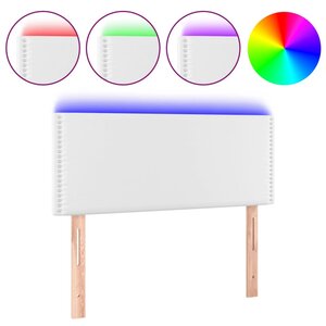 vidaXL Tête de lit à LED Blanc 90x5x78/88 cm Similicuir