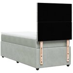 vidaXL Sommier à lattes de lit et matelas Gris clair 100x200cm Velours