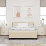 vidaXL Lit à ressort avec matelas Crème 160x200 cm en tissu