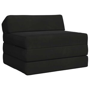 vidaXL Canapé-lit pliable Noir 200 x 70 x 10 cm Velours