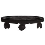 vidaXL Support sur roulettes pour plantes Diamètre 30 cm Noir 170 kg