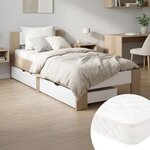 Lit en Bois 90x200 cm Chêne Marron Blanc avec Matelas à ressorts