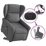 vidaXL Fauteuil inclinable de massage électrique Gris foncé Tissu