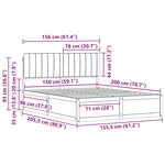vidaXL Cadre de lit avec tête de lit rembourrée Gris clair