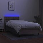vidaXL Sommier à lattes de lit avec matelas LED Taupe 80x200 cm Tissu