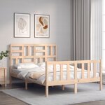 vidaXL Cadre de lit avec tête de lit 140x200 cm bois massif