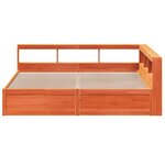 vidaXL Lit bibliothèque sans matelas cire marron 180x200 cm pin massif