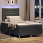 vidaXL Lit à ressorts avec matelas Gris foncé 120 x 200 cm tissu