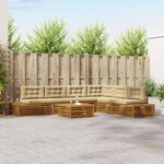 vidaXL Ensemble de canapés d'extérieur 7 Pièce Naturel et Beige
