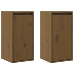 vidaXL Armoires murales 2Pièces Marron miel 30x30x60cm Bois de pin massif