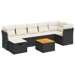 vidaXL Salon de jardin 8 Pièces avec coussins noir résine tressée