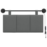 vidaXL Tête de lit suspendue Avec lumière LED Gris foncé Tissu
