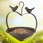 Hi mangeoire à oiseaux en forme de cœur 22 cm marron