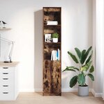 vidaXL Buffet haut chêne fumé 37 5x35x180 cm bois d'ingénierie