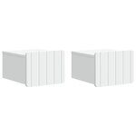 vidaXL Cabinet de chevet mural 2 Pièces Blanc 33 x 34 5 x 24 cm