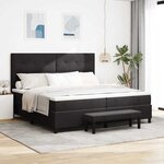 vidaXL Lit à ressorts avec matelas Noir 200 x 200 cm Velours