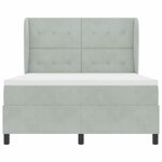 vidaXL Lit à ressorts avec matelas Gris clair 190 x 140 cm Polyester