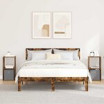vidaXL Table de chevet 2 Pièces Chêne fumé 30 5 x 27 x 59 5 cm