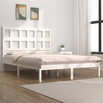 vidaXL Cadre de lit Blanc Bois de pin massif 160x200 cm