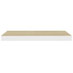 vidaXL Étagères flottantes 2 Pièces chêne et blanc 60x23 5x3 8 cm MDF