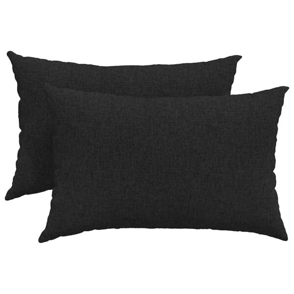 vidaXL Coussins de canapé 2 Pièces Noir 60 x 40 cm tissu