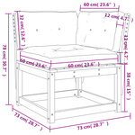 vidaXL Canapé d'angle de jardin et coussins 73x73x78cm bois pin massif