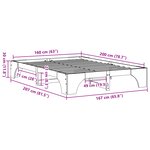 vidaXL Cadre de Lit Marron Ciré Bois 160 x 200 cm Durable Minimaliste