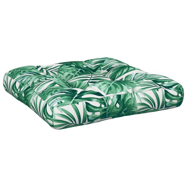 vidaXL Coussin de palette feuilles 60x60x12 cm tissu