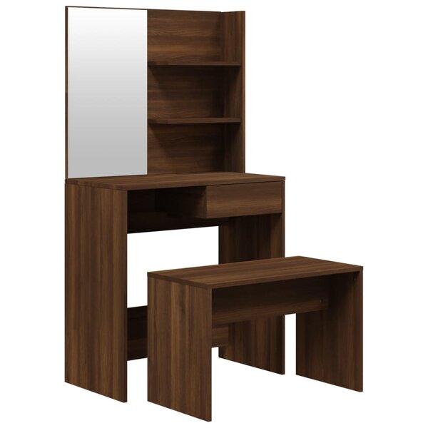vidaXL Ensemble de coiffeuse Chêne marron 74 5x40x141 cm