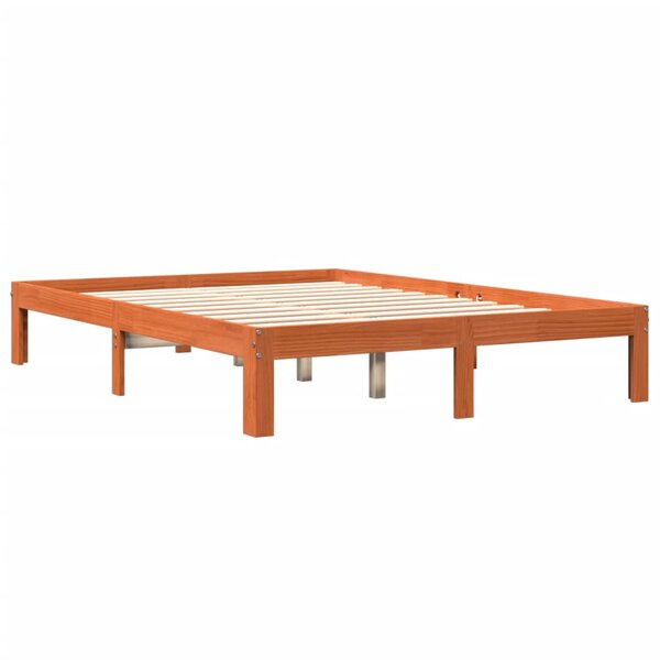 vidaXL Cadre de lit sans matelas cire marron 120x190cm bois pin massif