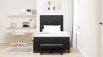 vidaXL Lit à ressort avec matelas et banc Noir 120x190 cm Velours
