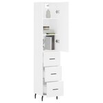 vidaXL Buffet haut Blanc 34 5x34x180 cm Bois d'ingénierie