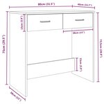 vidaXL Bureau Sonoma gris 80x40x75 cm Bois d'ingénierie