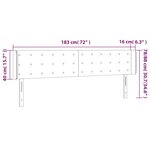 vidaXL Tête de lit à LED Taupe 183x16x78/88 cm Tissu