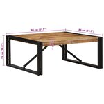 vidaXL Table basse 80x80x35 cm bois de manguier massif brut