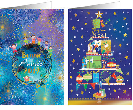 4 boîtes carte de vœux de Noël UNICEF avec 45 enveloppes/42 cartes