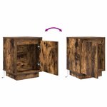 VidaXL Table de chevet avec lumières LED chêne fumé 38x34x50 cm